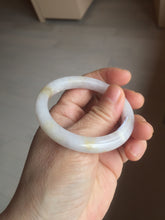 Load image into Gallery viewer, 47mm certified 100% natural Type A light purple white oval jadeite jade bangle PB63-3872
