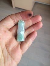 Load image into Gallery viewer, 100% Natural type A green/white/purple Jadeite Jade bamboo pendant group AC81
