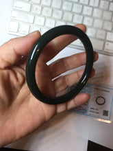 Load image into Gallery viewer, 64.4mm certified 100% Natural dark green/black meteorite Stellar Night sky round cut nephrite bangle HN118-0596
