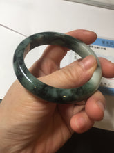 Load image into Gallery viewer, 54mm certified 100% natural Type A dark green white jadeite jade bangle AA43-5316
