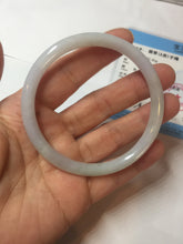 Load image into Gallery viewer, 56.8mm certified Type A 100% Natural light green/white/purple slim round cut Jadeite Jade bangle E135-3951
