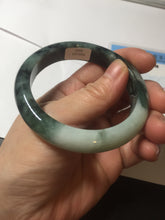 Load image into Gallery viewer, 54mm certified 100% natural Type A dark green white jadeite jade bangle AA43-5316
