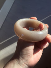 Load image into Gallery viewer, 53mm 100% natural light purple/pale pink/beige with flying snow chubby Quartzite (Shetaicui jade) bangle SY77
