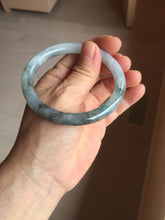 Load image into Gallery viewer, 56.3mm Certified Type A 100% Natural dark green/purple/gray round cut Jadeite bangle AA129-6929
