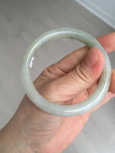 Load image into Gallery viewer, 53.3mm certified 100% natural Type A light green yellow with floating seaweed round cut jadeite jade bangle BM63-6612
