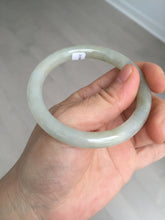 Load image into Gallery viewer, 53.3mm certified 100% natural Type A light green yellow with floating seaweed round cut jadeite jade bangle BM63-6612
