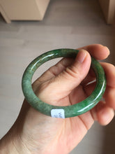 Load image into Gallery viewer, 55.5mm certified 100% natural Type A sunny green, oily dark green gray brown black Mountain After Rain(空山如洗) round cut jadeite jade bangle AZ174-1026

