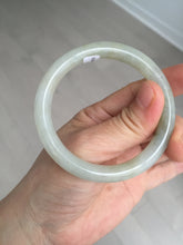 Load image into Gallery viewer, 53.3mm certified 100% natural Type A light green yellow with floating seaweed round cut jadeite jade bangle BM63-6612
