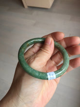 Load image into Gallery viewer, 55.5mm certified 100% natural Type A sunny green, oily dark green gray brown black Mountain After Rain(空山如洗) round cut jadeite jade bangle AZ174-1026
