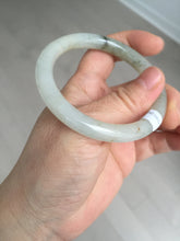 Load image into Gallery viewer, 53.3mm certified 100% natural Type A light green yellow with floating seaweed round cut jadeite jade bangle BM63-6612
