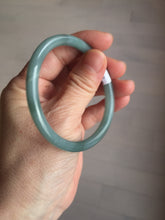 Load image into Gallery viewer, 54.2mm Certified Type A 100% Natural dark green/blue/gray with Guatemala slim round cut Jadeite bangle PE48-7033
