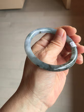 Load image into Gallery viewer, 55.3mm Certified Type A 100% Natural dark green/purple/gray round cut Jadeite bangle AA128-6937
