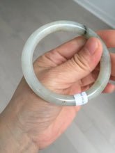Load image into Gallery viewer, 53.3mm certified 100% natural Type A light green yellow with floating seaweed round cut jadeite jade bangle BM63-6612
