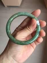 Load image into Gallery viewer, 55.5mm certified 100% natural Type A sunny green, oily dark green gray brown black Mountain After Rain(空山如洗) round cut jadeite jade bangle AZ174-1026
