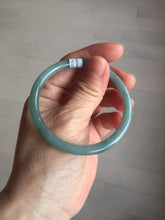 Load image into Gallery viewer, 54.2mm Certified Type A 100% Natural dark green/blue/gray with Guatemala slim round cut Jadeite bangle PE48-7033
