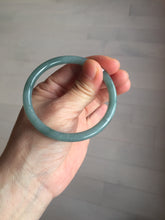 Load image into Gallery viewer, 54.2mm Certified Type A 100% Natural dark green/blue/gray with Guatemala slim round cut Jadeite bangle PE48-7033
