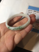 Load image into Gallery viewer, 50.2mm Certified Type A 100% Natural white with floating flowers/purple Jadeite Jade bangle BL92-4677
