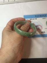 Load image into Gallery viewer, 52.5mm certified natural 100% natural Type A sunny green thin jadeite jade bangle E136-0937
