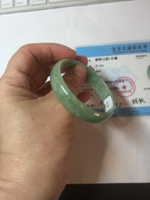 Load image into Gallery viewer, 52.5mm certified natural 100% natural Type A sunny green thin jadeite jade bangle E136-0937
