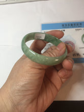 Load image into Gallery viewer, 52.5mm certified natural 100% natural Type A sunny green thin jadeite jade bangle E136-0937
