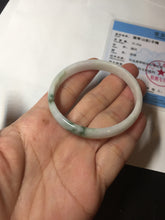 Load image into Gallery viewer, 50.2mm Certified Type A 100% Natural white with floating flowers/purple Jadeite Jade bangle BL92-4677
