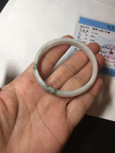 Load image into Gallery viewer, 50.2mm Certified Type A 100% Natural white with floating flowers/purple Jadeite Jade bangle BL92-4677
