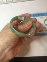 Load image into Gallery viewer, 52.5mm certified natural 100% natural Type A sunny green thin jadeite jade bangle E136-0937
