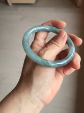 Load image into Gallery viewer, 55.5mm Certified Type A 100% Natural dark green/purple/gray round cut Jadeite bangle AA127-6935
