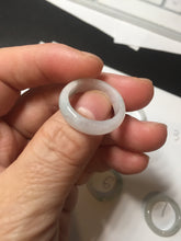 Load image into Gallery viewer, 100% natural type A icy watery green/white/yellow/purple jadeite jade band ring group R111
