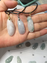 Load image into Gallery viewer, Type A 100% Natural icy watery light green/white/purple jadeite Jade magnolia buds group Pendant PH236
