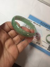 Load image into Gallery viewer, 52.5mm certified natural 100% natural Type A sunny green thin jadeite jade bangle E136-0937
