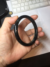 Load image into Gallery viewer, AllaboutjadeCanada.com only 61.8mm type A 100% Natural dark green black MoCui(墨翠) Jadeite bangle PC195
