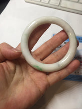 Load image into Gallery viewer, 55.5mm Certified Type A 100% Natural sunny green/white(白底青)/purple Jadeite Jade bangle PE41-2867
