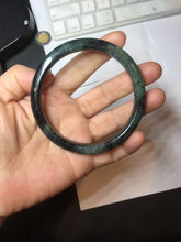 Load image into Gallery viewer, AllaboutjadeCanada.com only 61.8mm type A 100% Natural dark green black MoCui(墨翠) Jadeite bangle PC195
