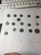 Load image into Gallery viewer, 17.5-20mm Type A 100% Natural oily dark green black gray(老油青) Jadeite Safety Guardian Button donuts pendant group PH237
