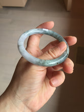 Load image into Gallery viewer, 56.5mm Certified Type A 100% Natural dark green/purple/white round cut Jadeite bangle AA126-6943

