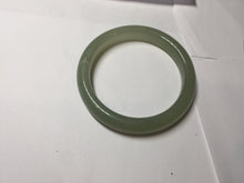 Load image into Gallery viewer, 54.5mm certified 100% Natural icy watery dark green gray nephrite bangle HN154-9685
