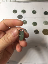 Load image into Gallery viewer, 17.5-20mm Type A 100% Natural oily dark green black gray(老油青) Jadeite Safety Guardian Button donuts pendant group PH237
