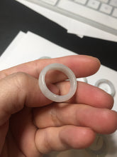 Load image into Gallery viewer, 100% natural type A icy watery green/white/yellow/purple jadeite jade band ring group R111
