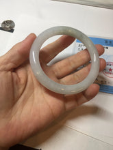 Load image into Gallery viewer, 56.5mm Certified Type A 100% Natural light green/purple/white round cut Jadeite bangle PD104-4907
