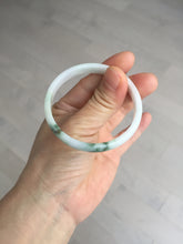 Load image into Gallery viewer, 50.2mm Certified Type A 100% Natural white with floating flowers/purple Jadeite Jade bangle BL92-4677
