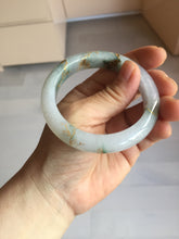 Load image into Gallery viewer, 55mm 100% Natural type A green white green floating flowers carved and golden-painted Jadeite Jade bangle PA168-2337
