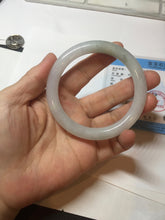 Load image into Gallery viewer, 56.5mm Certified Type A 100% Natural light green/purple/white round cut Jadeite bangle PD104-4907
