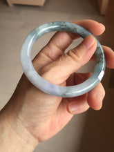 Load image into Gallery viewer, 56.5mm Certified Type A 100% Natural dark green/purple/white round cut Jadeite bangle AA126-6943
