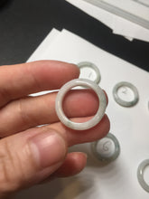 Load image into Gallery viewer, 100% natural type A icy watery green/white/yellow/purple jadeite jade band ring group R111
