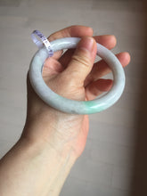 Load image into Gallery viewer, 59mm certified 100% natural type A light green/white/purple slim round cut jadeite jade bangle PC34-2674
