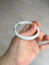Load image into Gallery viewer, 50.2mm Certified Type A 100% Natural white with floating flowers/purple Jadeite Jade bangle BL92-4677
