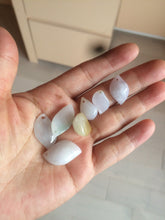 Load image into Gallery viewer, 100% natural type A jadeite jade icy watery Willow leaf/petal/peach pendant group AC79

