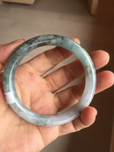 Load image into Gallery viewer, 56.5mm Certified Type A 100% Natural dark green/purple/white round cut Jadeite bangle AA126-6943

