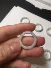 Load image into Gallery viewer, 100% natural type A icy watery green/white/yellow/purple jadeite jade band ring group R111
